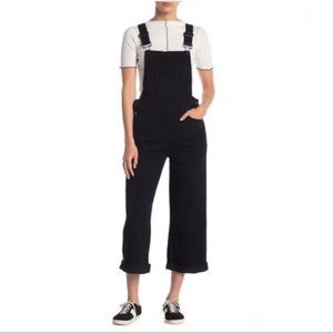 PAIGE • NEW • Cropped Black Overalls Size 27